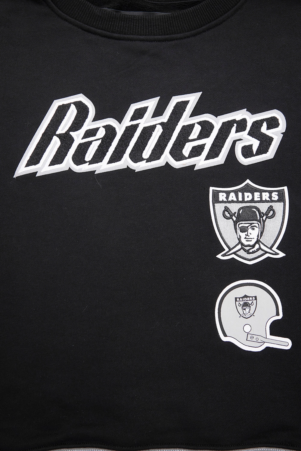 NFL OAKLAND RAIDERS RETRO CLASSIC WOMEN'S CREWNECK (BLACK/GREY)