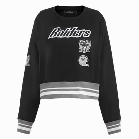 NFL OAKLAND RAIDERS RETRO CLASSIC WOMEN'S CREWNECK (BLACK/GREY)