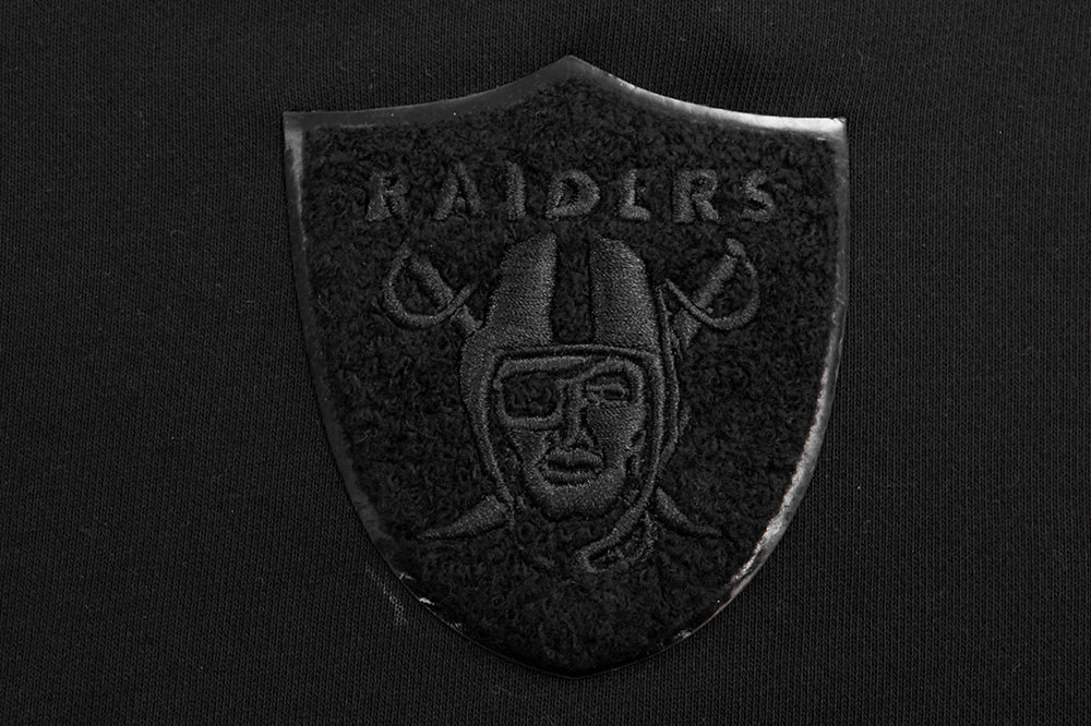NFL OAKLAND RAIDERS TRIPLE BLACK WOMEN'S CROPPED PULLOVER HOODIE (TRIPLE BLACK)