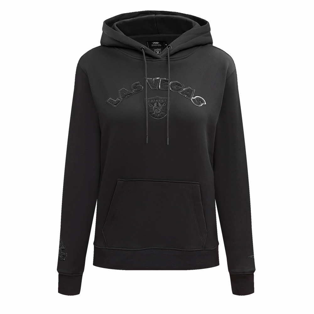 NFL OAKLAND RAIDERS TRIPLE BLACK WOMEN'S PULLOVER HOODIE (TRIPLE BLACK)