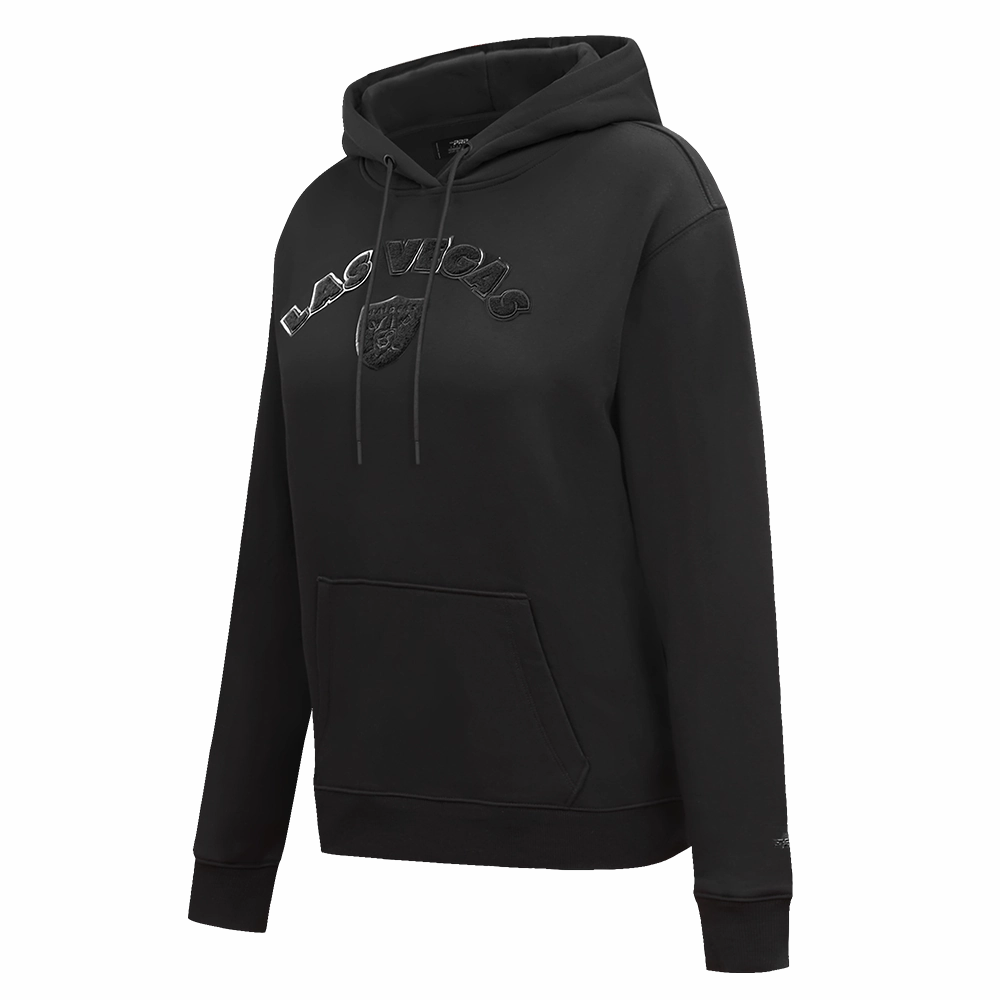 NFL OAKLAND RAIDERS TRIPLE BLACK WOMEN'S PULLOVER HOODIE (TRIPLE BLACK)