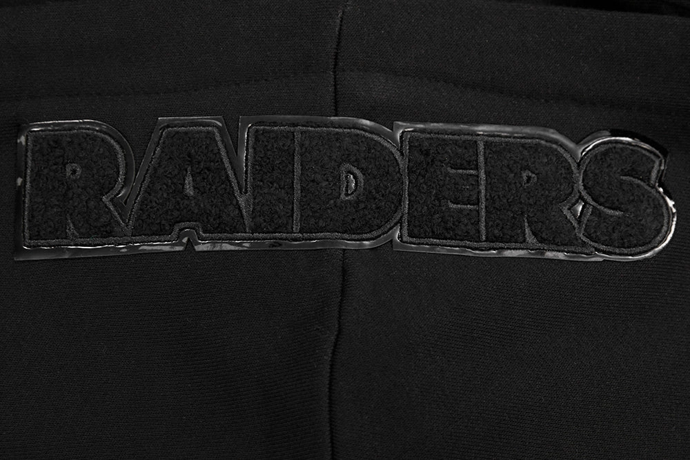 NFL OAKLAND RAIDERS TRIPLE BLACK WOMEN'S PULLOVER HOODIE (TRIPLE BLACK)