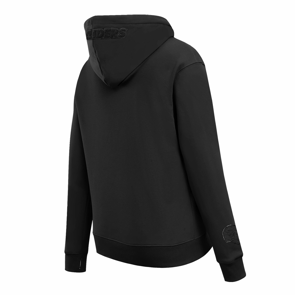 NFL OAKLAND RAIDERS TRIPLE BLACK WOMEN'S PULLOVER HOODIE (TRIPLE BLACK)