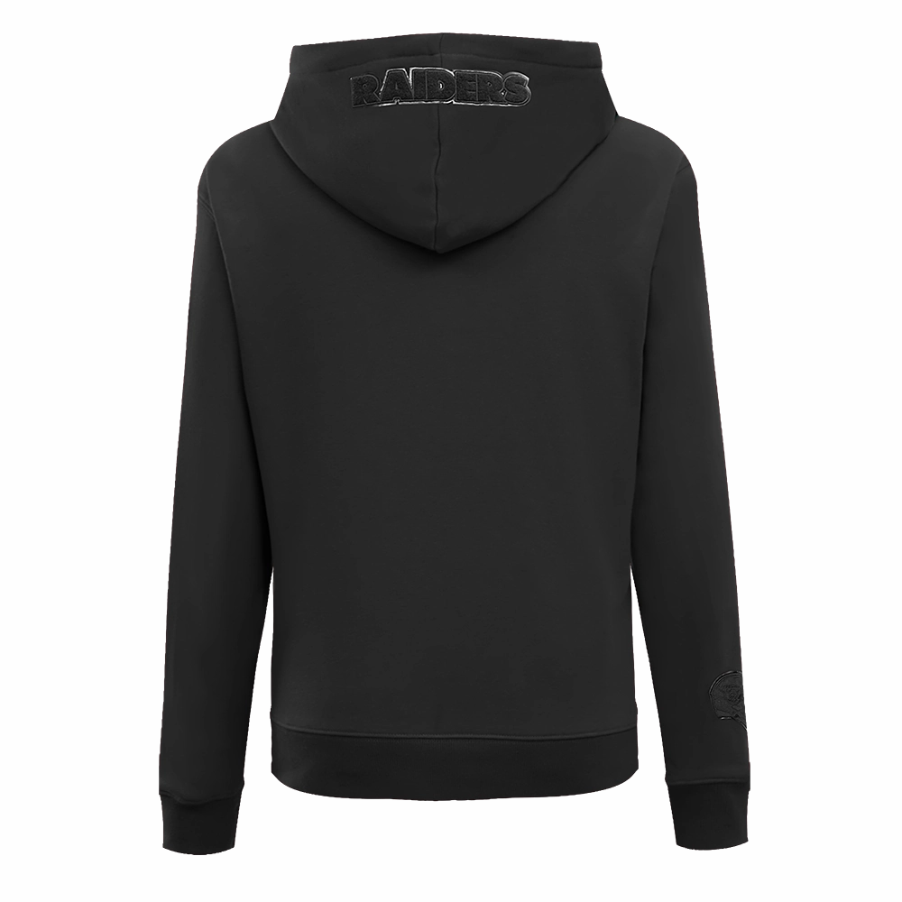 NFL OAKLAND RAIDERS TRIPLE BLACK WOMEN'S PULLOVER HOODIE (TRIPLE BLACK)