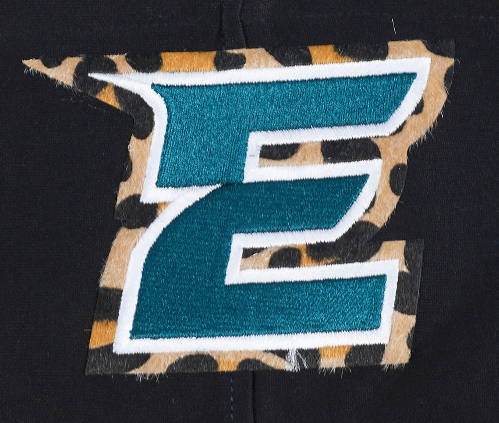 NFL PHILADELPHIA EAGLES ANIMAL PRINT DOUBLE KNIT MEN'S PULLOVER HOODIE (BLACK)