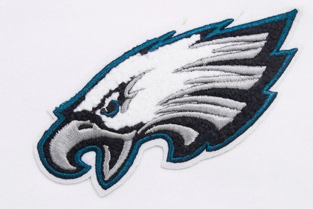 NFL PHILADELPHIA EAGLES CLASSIC WOMEN'S FLEECE CROPPED PULLOVER HOODIE (WHITE)