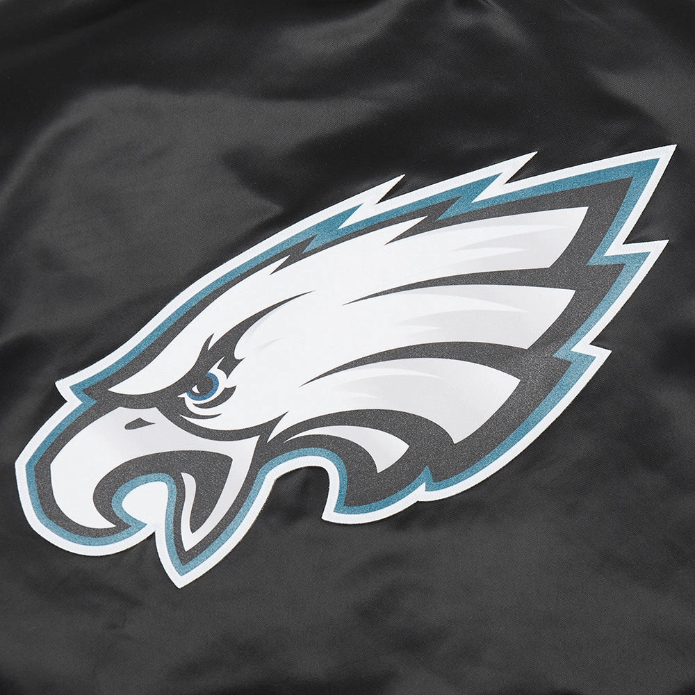 NFL PHILADELPHIA EAGLES CLASSIC WOMEN'S SATIN JACKET (BLACK)