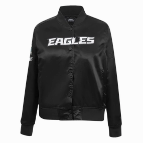 NFL PHILADELPHIA EAGLES CLASSIC WOMEN'S SATIN JACKET (BLACK)