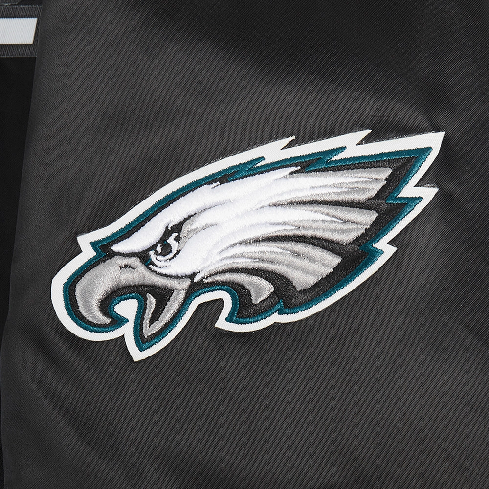 NFL PHILADELPHIA EAGLES CLASSIC WOMEN'S SATIN JACKET (BLACK)