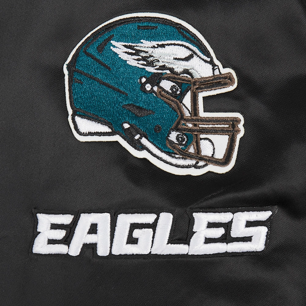 NFL PHILADELPHIA EAGLES CLASSIC WOMEN'S SATIN JACKET (BLACK)