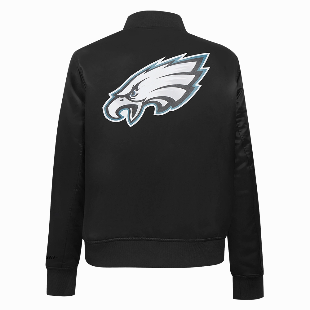 NFL PHILADELPHIA EAGLES CLASSIC WOMEN'S SATIN JACKET (BLACK)