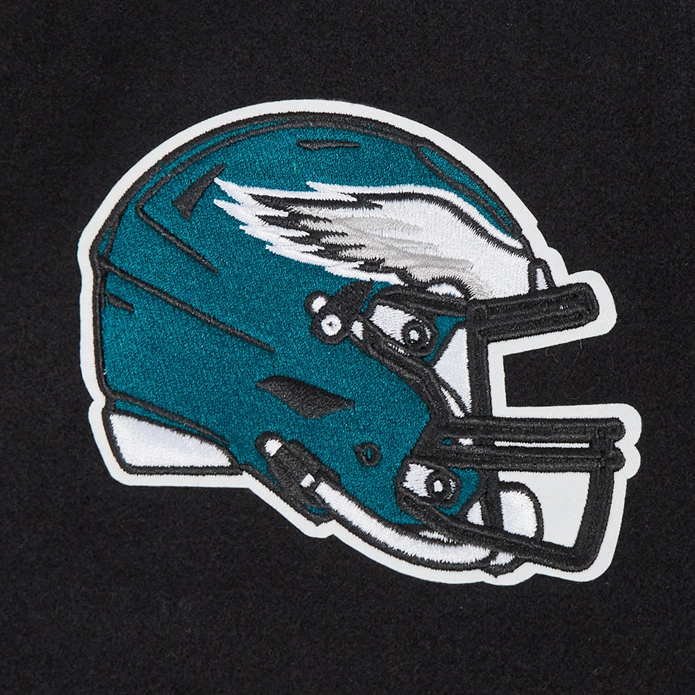 NFL PHILADELPHIA EAGLES CLASSIC WOMEN'S WOOL VARSITY JACKET (BLACK/WHITE)