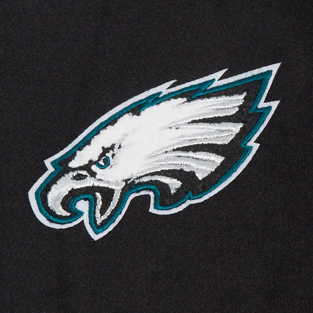 NFL PHILADELPHIA EAGLES CLASSIC WOMEN'S WOOL VARSITY JACKET (BLACK/WHITE)