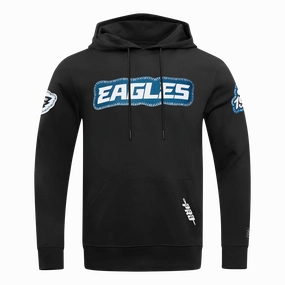 NFL PHILADELPHIA EAGLES DIY PICK STITCH MEN'S DOUBLE KNIT PULLOVER HOODIE (BLACK)