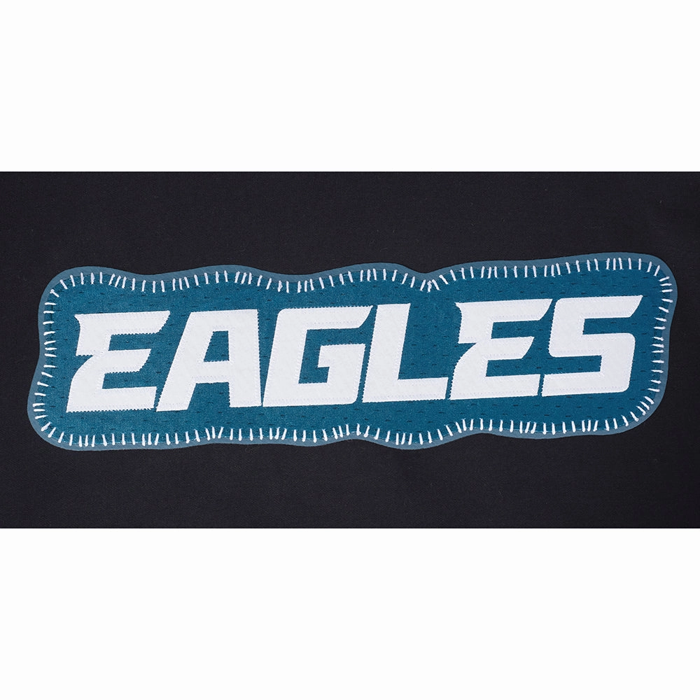 NFL PHILADELPHIA EAGLES DIY PICK STITCH MEN'S DOUBLE KNIT PULLOVER HOODIE (BLACK)