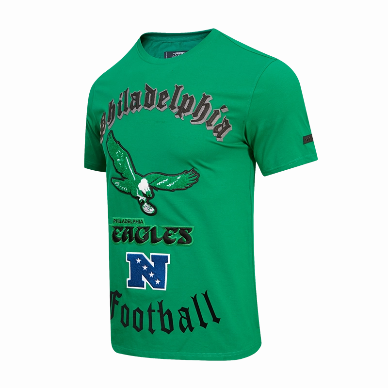 NFL PHILADELPHIA EAGLES RETRO OLD ENGLISH MEN'S TEE (KELLY GREEN)