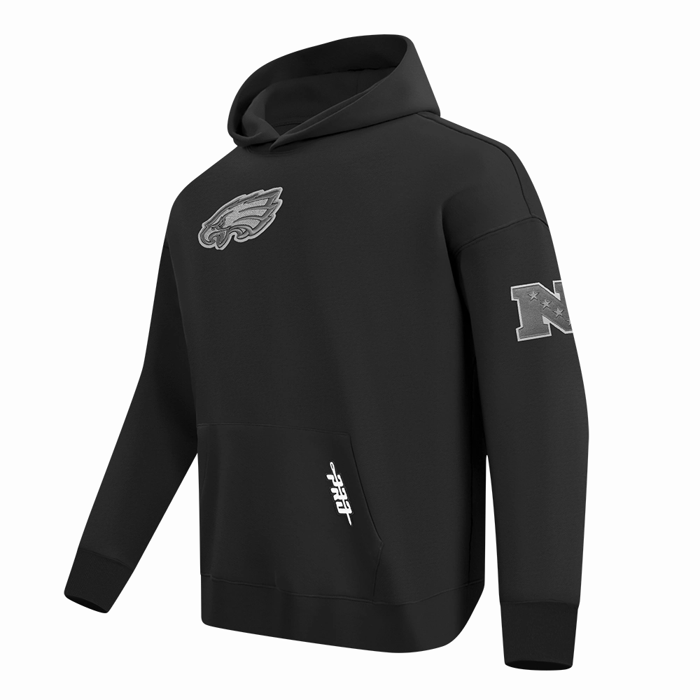 NFL PHILADELPHIA EAGLES REVERSE FRENCH TERRY MEN'S DROP SHOULDER FLC (BLACK)