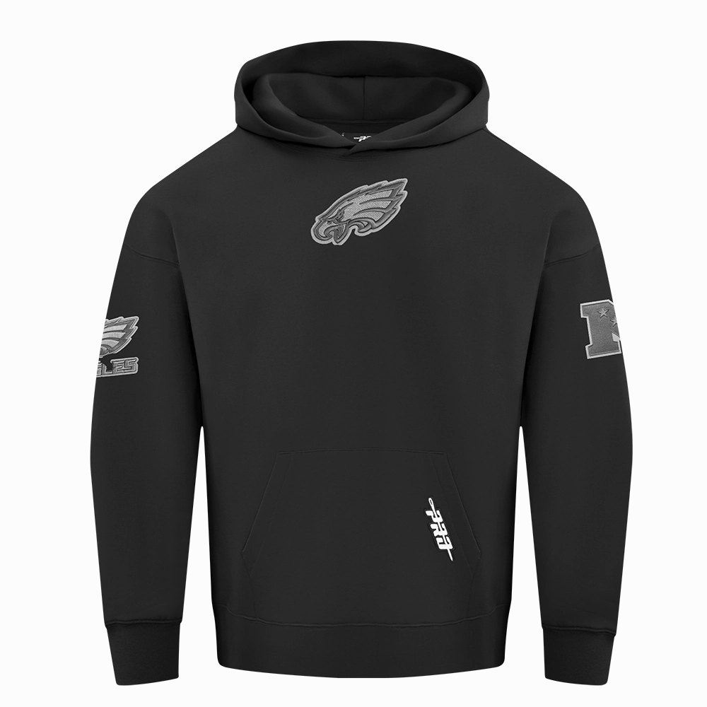 NFL PHILADELPHIA EAGLES REVERSE FRENCH TERRY MEN'S DROP SHOULDER FLC (BLACK)