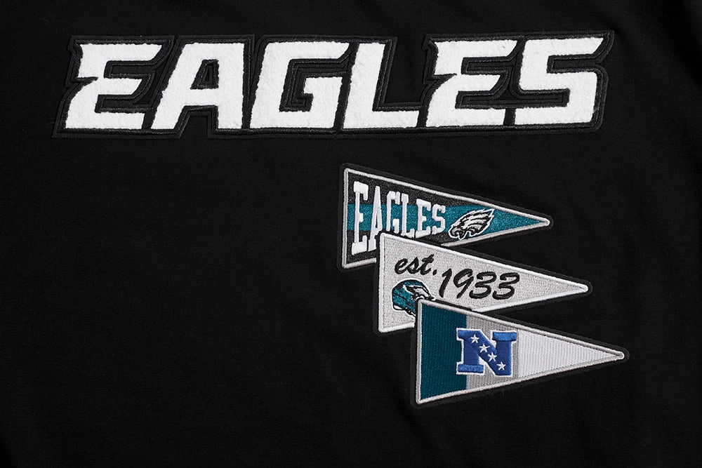 NFL PHILADELPHIA EAGLES TEAM PENNANTS MEN'S WORDMARK   TEE (BLACK)