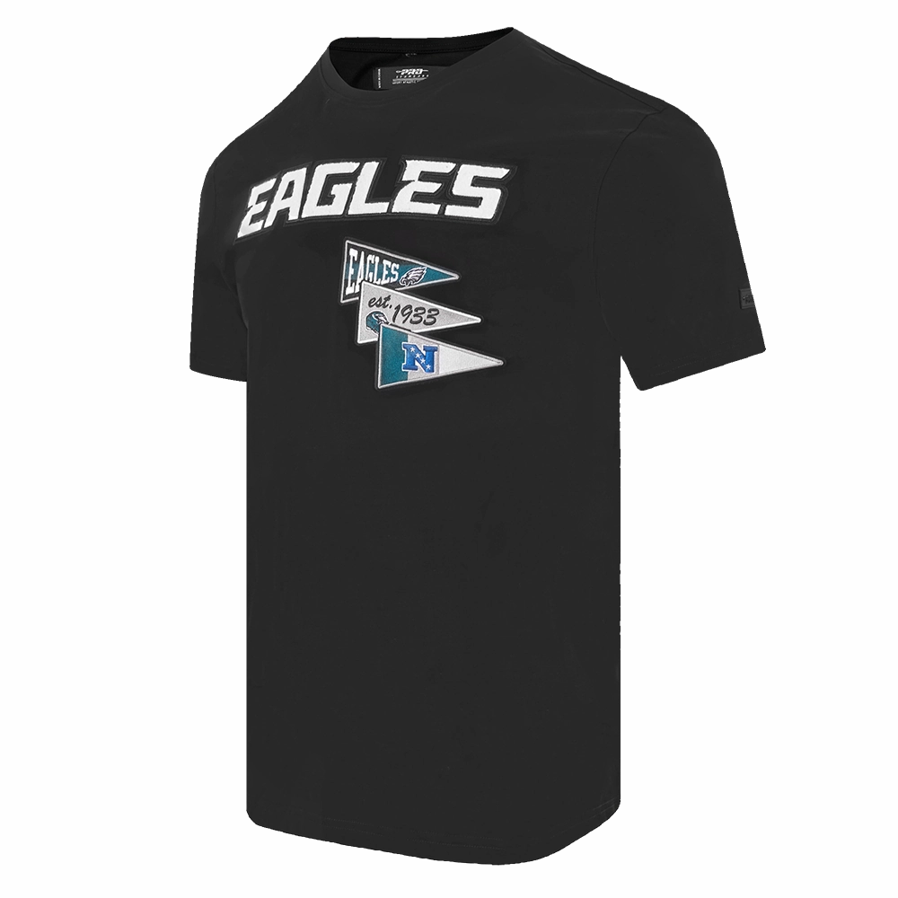 NFL PHILADELPHIA EAGLES TEAM PENNANTS MEN'S WORDMARK   TEE (BLACK)