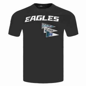 NFL PHILADELPHIA EAGLES TEAM PENNANTS MEN'S WORDMARK   TEE (BLACK)