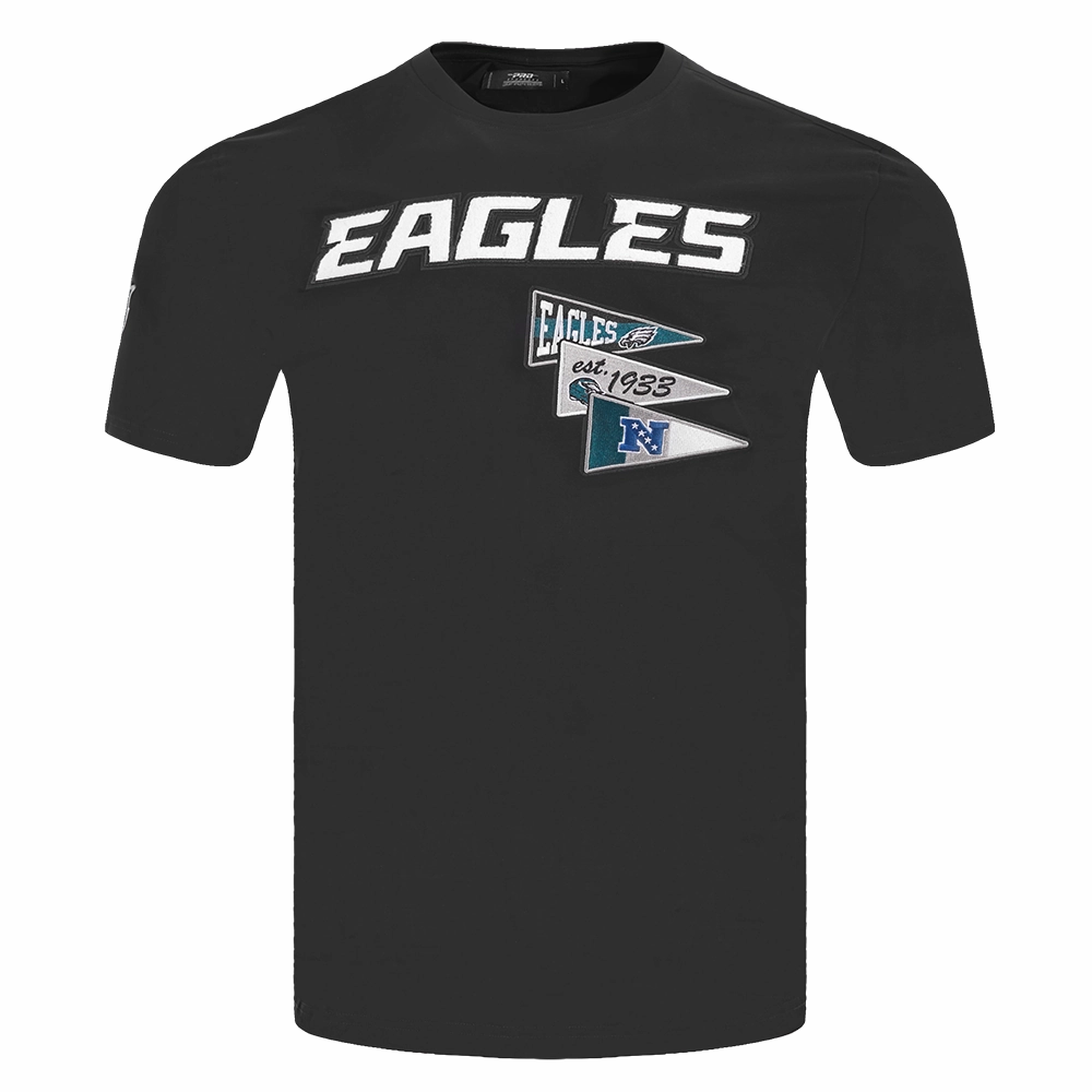 NFL PHILADELPHIA EAGLES TEAM PENNANTS MEN'S WORDMARK   TEE (BLACK)
