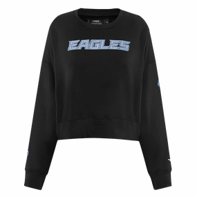 NFL PHILADELPHIA EAGLES VARSITY BLUES WOMEN'S W CREWNECK (BLACK)