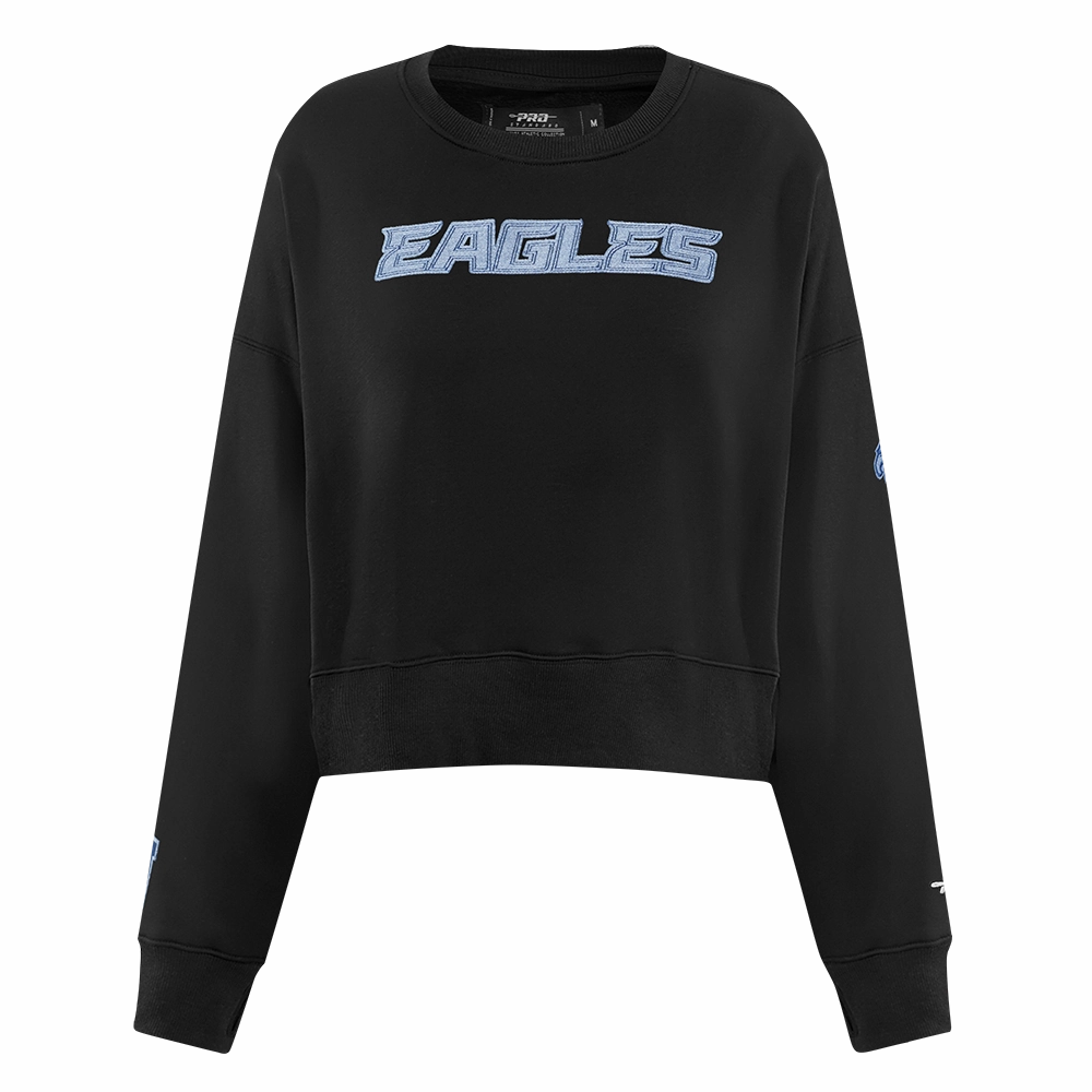 NFL PHILADELPHIA EAGLES VARSITY BLUES WOMEN'S W CREWNECK (BLACK)