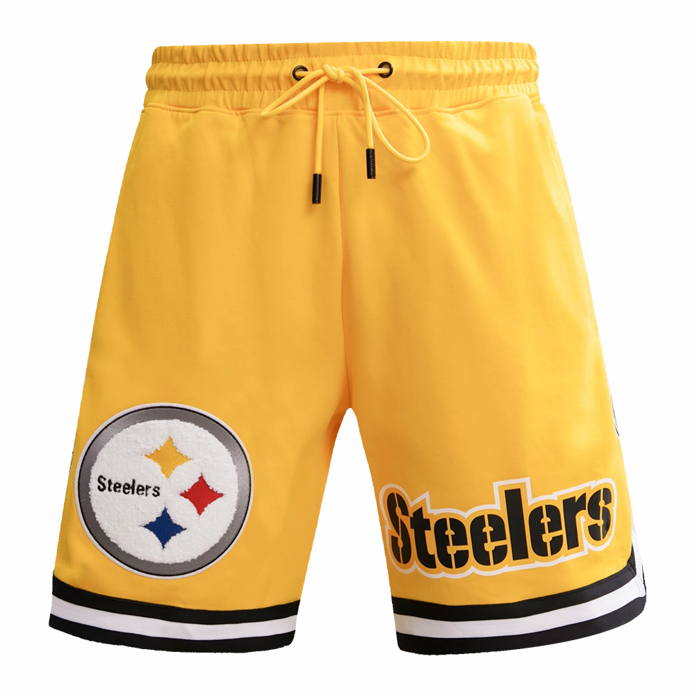 NFL PITTSBURGH STEELERS CLASSIC CHENILLE MEN'S DK SHORT (YELLOW/BLACK)
