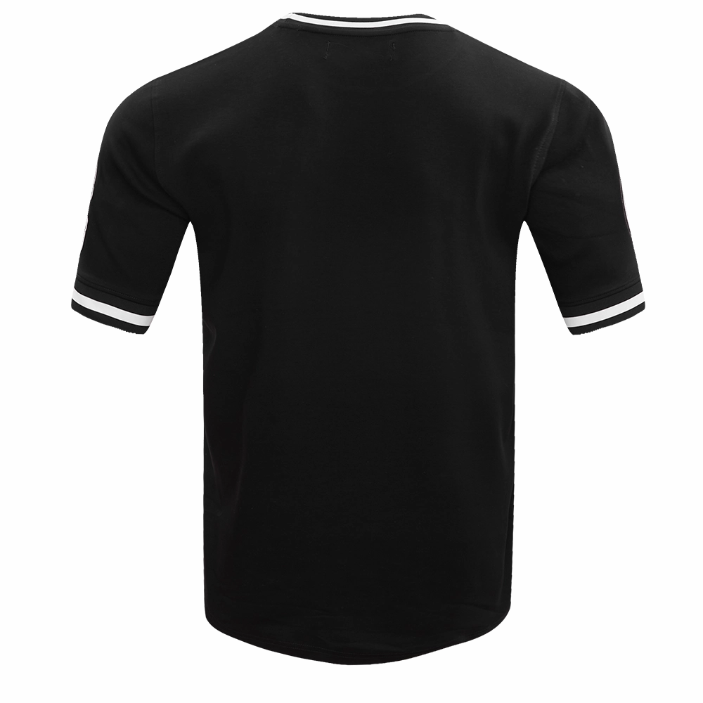 NFL PITTSBURGH STEELERS CLASSIC CHENILLE MEN'S DOUBLE KNIT TEE (BLACK)