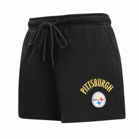 NFL PITTSBURGH STEELERS CLASSIC WOMEN'S FLEECE SHORT (BLACK)