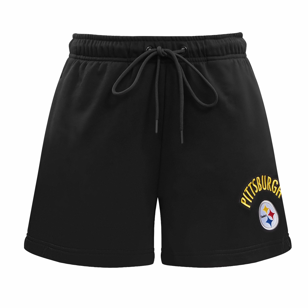 NFL PITTSBURGH STEELERS CLASSIC WOMEN'S FLEECE SHORT (BLACK)