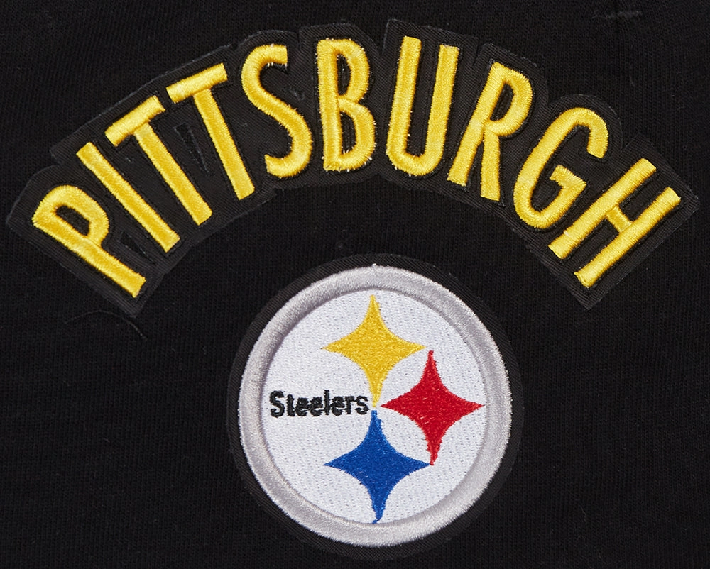 NFL PITTSBURGH STEELERS CLASSIC WOMEN'S FLEECE SHORT (BLACK)