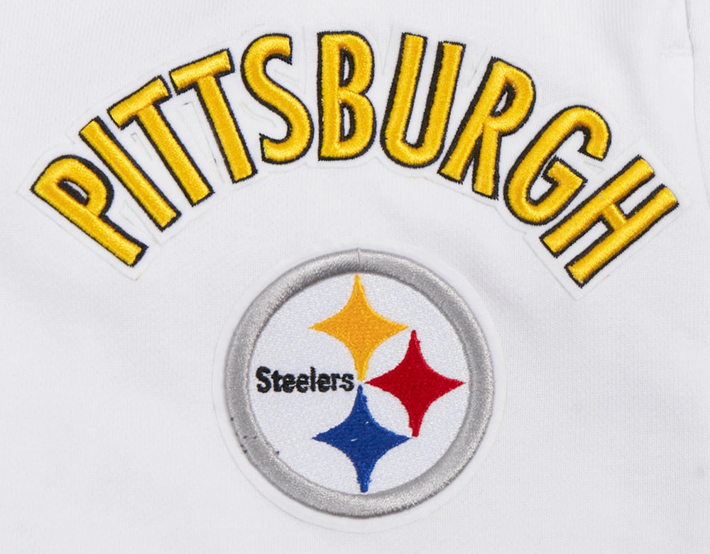 NFL PITTSBURGH STEELERS CLASSIC WOMEN'S FLEECE SHORT (WHITE)