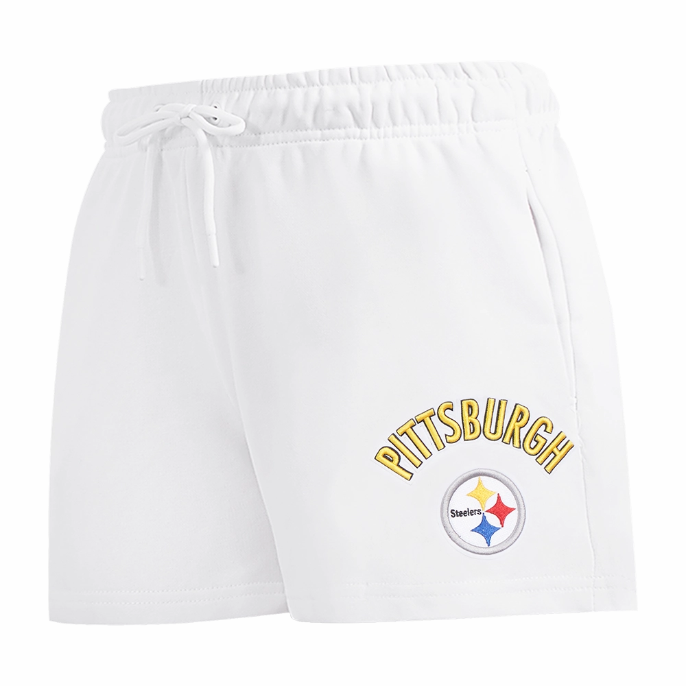 NFL PITTSBURGH STEELERS CLASSIC WOMEN'S FLEECE SHORT (WHITE)