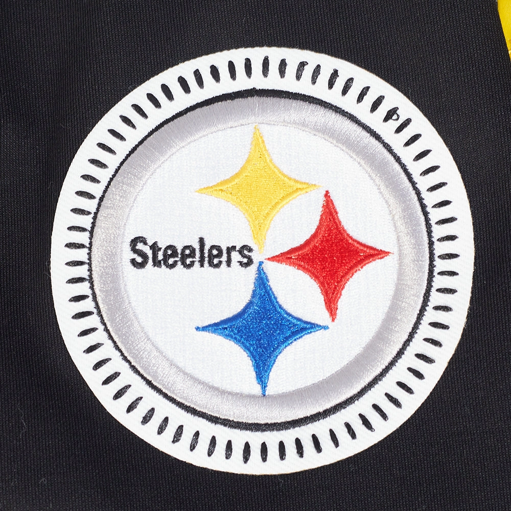 NFL PITTSBURGH STEELERS DIY PICK STITCH MEN'S DOUBLE KNIT PULLOVER HOODIE (BLACK)