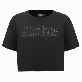 NFL PITTSBURGH STEELERS NEUTRAL WOMEN'S BOXY TEE (BLACK)