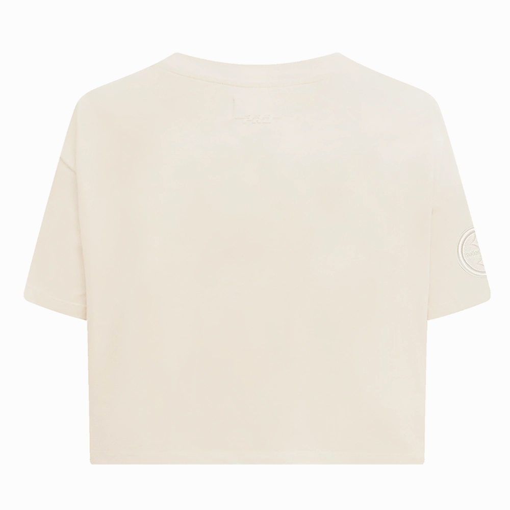 NFL PITTSBURGH STEELERS NEUTRAL WOMEN'S BOXY TEE (EGGSHELL)