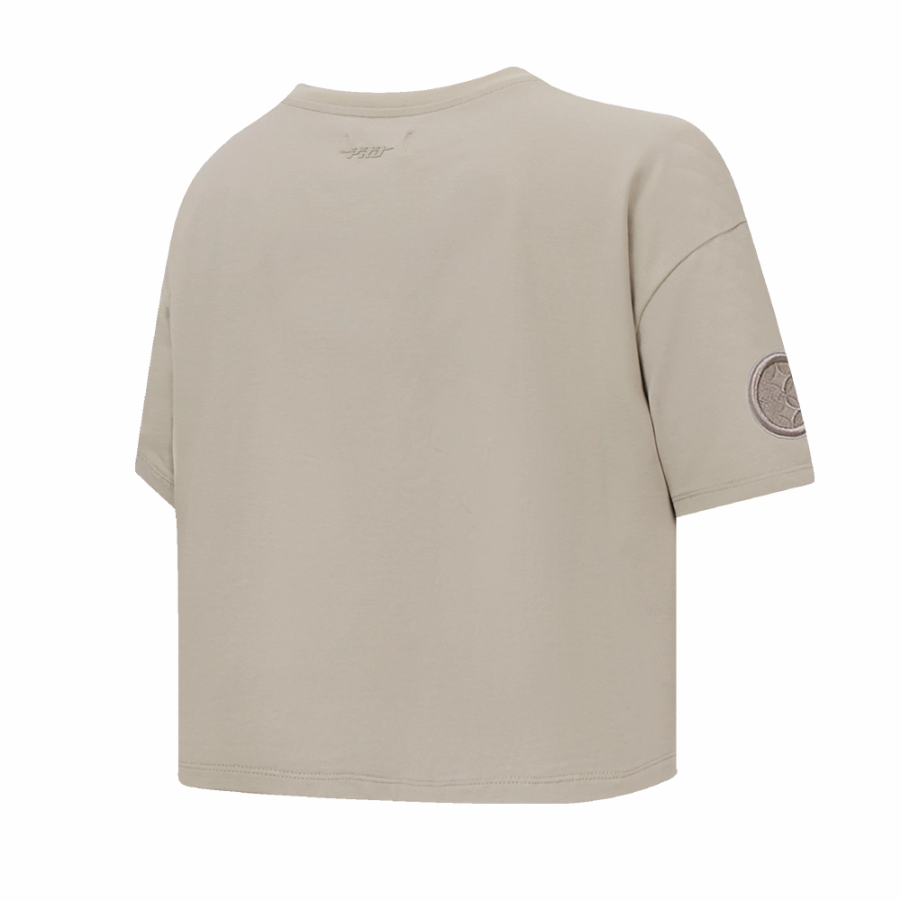 NFL PITTSBURGH STEELERS NEUTRAL WOMEN'S BOXY TEE (TAUPE)