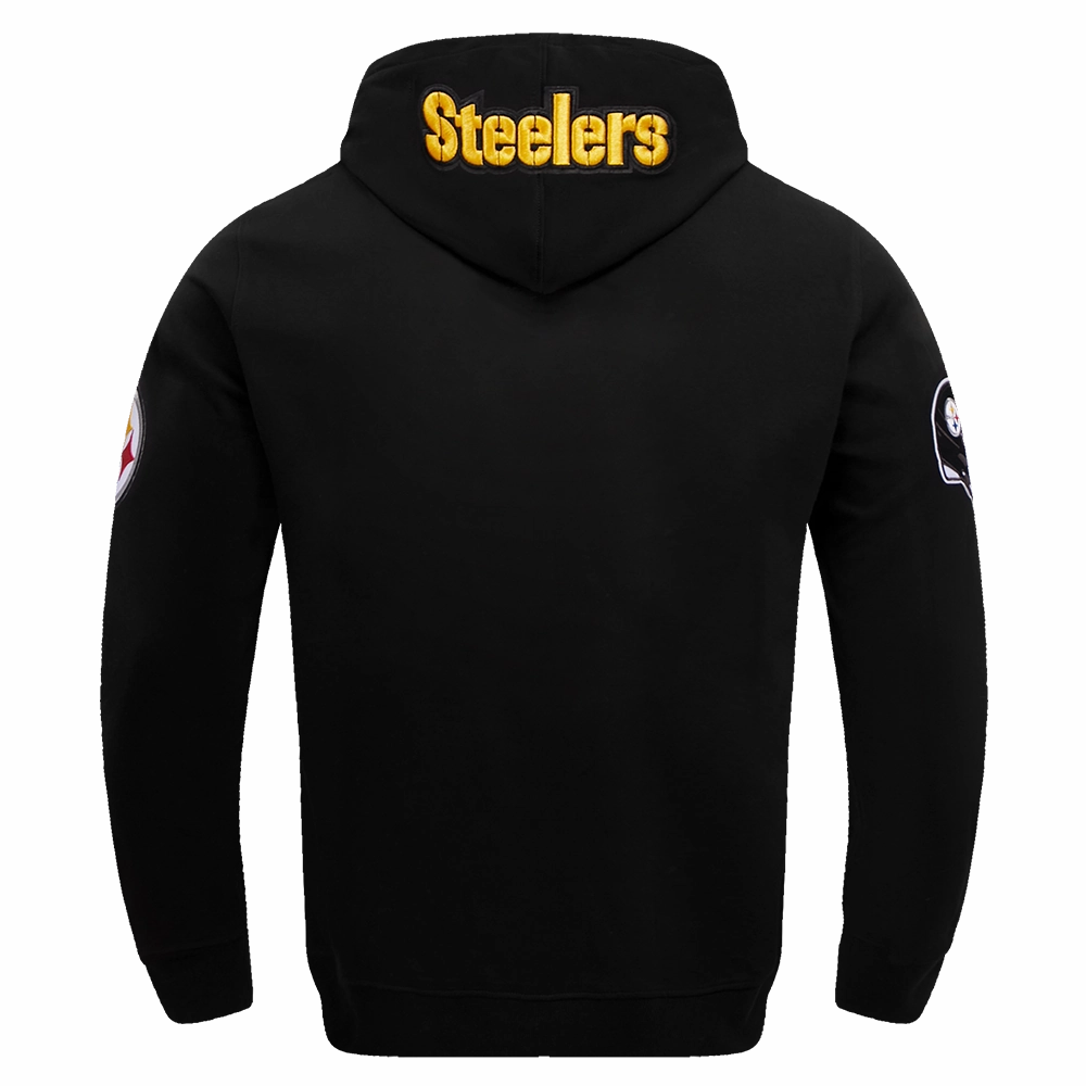 NFL PITTSBURGH STEELERS OLD ENGLISH MEN'S PO HOODIE (BLACK)