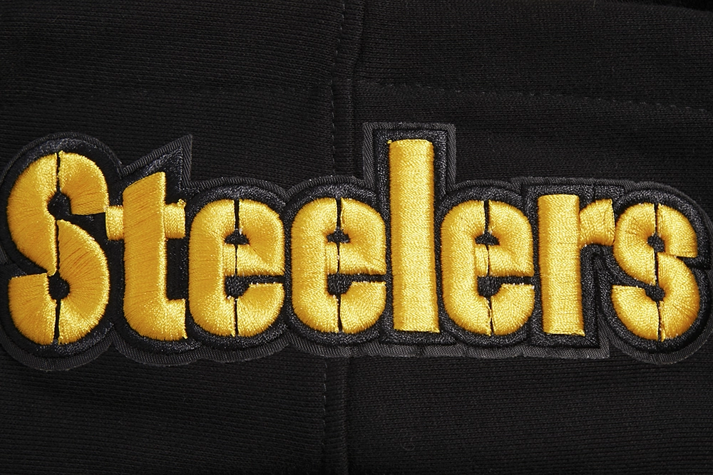 NFL PITTSBURGH STEELERS OLD ENGLISH MEN'S PO HOODIE (BLACK)