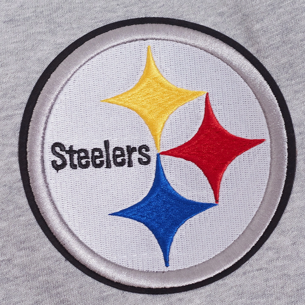 NFL PITTSBURGH STEELERS OLD ENGLISH MEN'S PO HOODIE (HEATHER GREY)