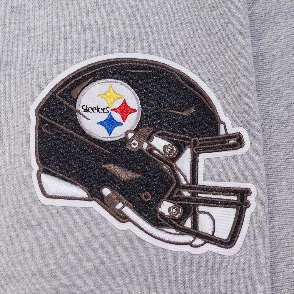 NFL PITTSBURGH STEELERS OLD ENGLISH MEN'S PO HOODIE (HEATHER GREY)