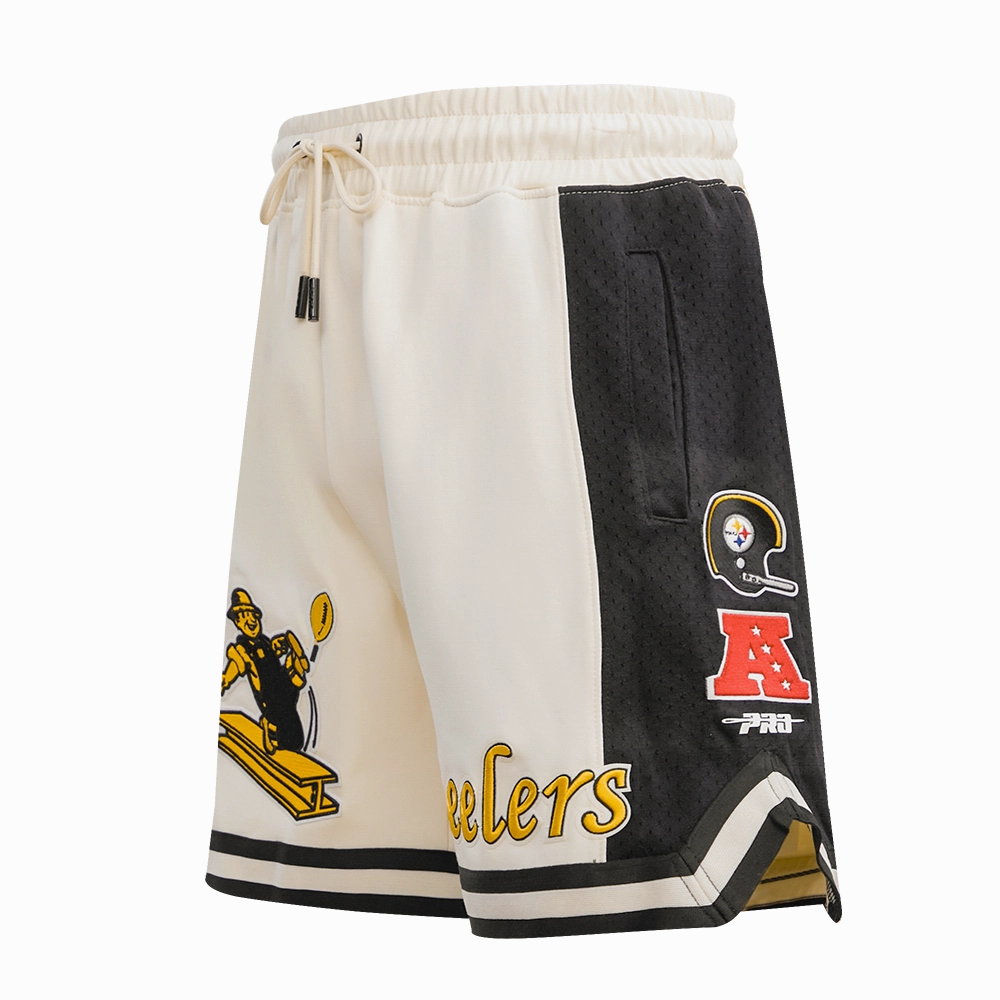 NFL PITTSBURGH STEELERS RETRO CLASSIC MEN'S 2.0 SHORT (EGGSHELL/ BLACK)