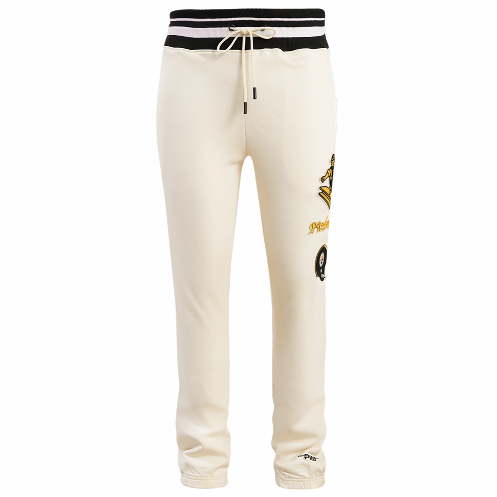 NFL PITTSBURGH STEELERS RETRO CLASSIC MEN'S SWEATPANT (EGGSHELL/ BLACK)