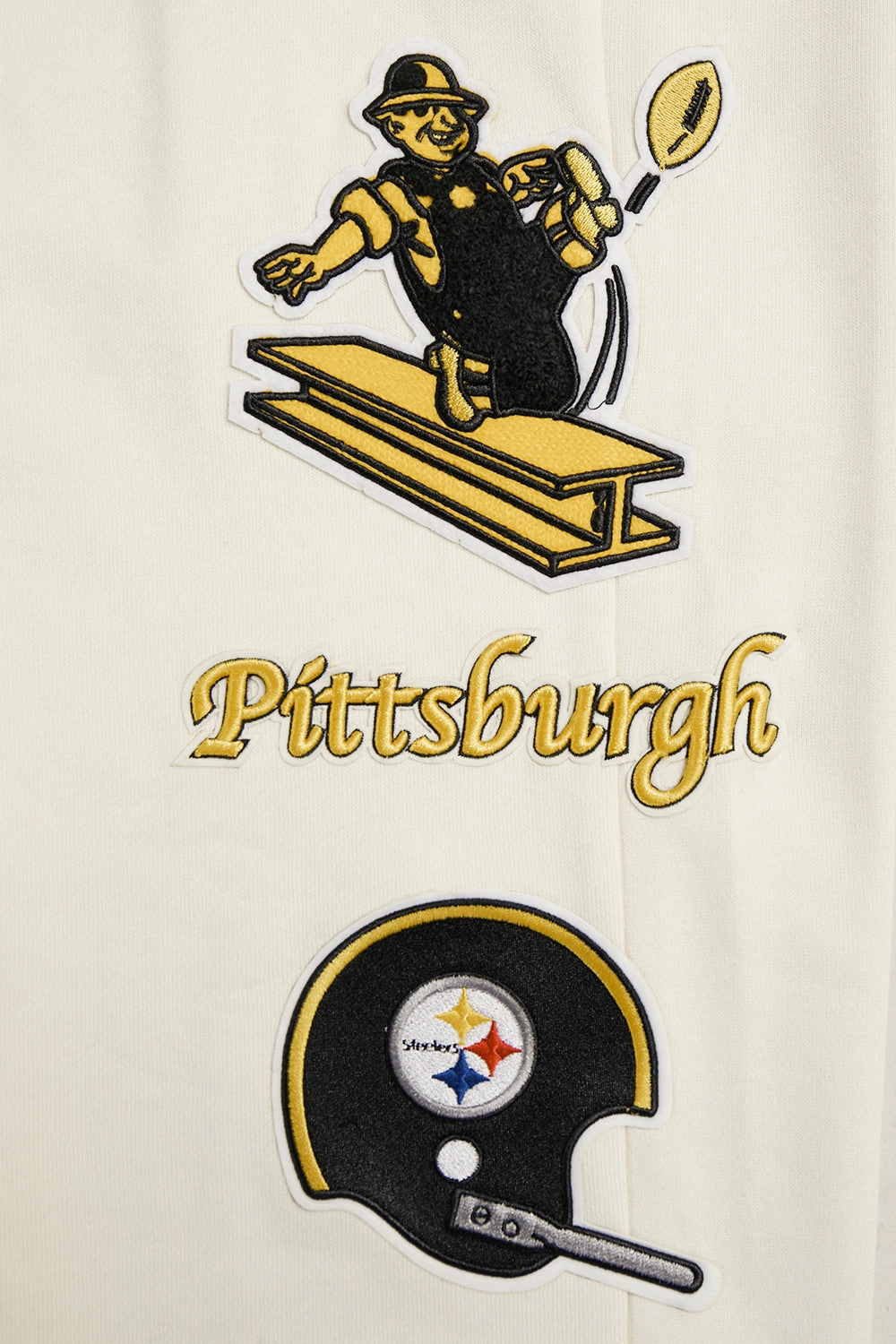 NFL PITTSBURGH STEELERS RETRO CLASSIC MEN'S SWEATPANT (EGGSHELL/ BLACK)