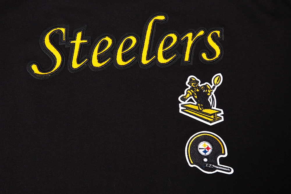 NFL PITTSBURGH STEELERS RETRO CLASSIC WOMEN'S BOXY TEE (BLACK)