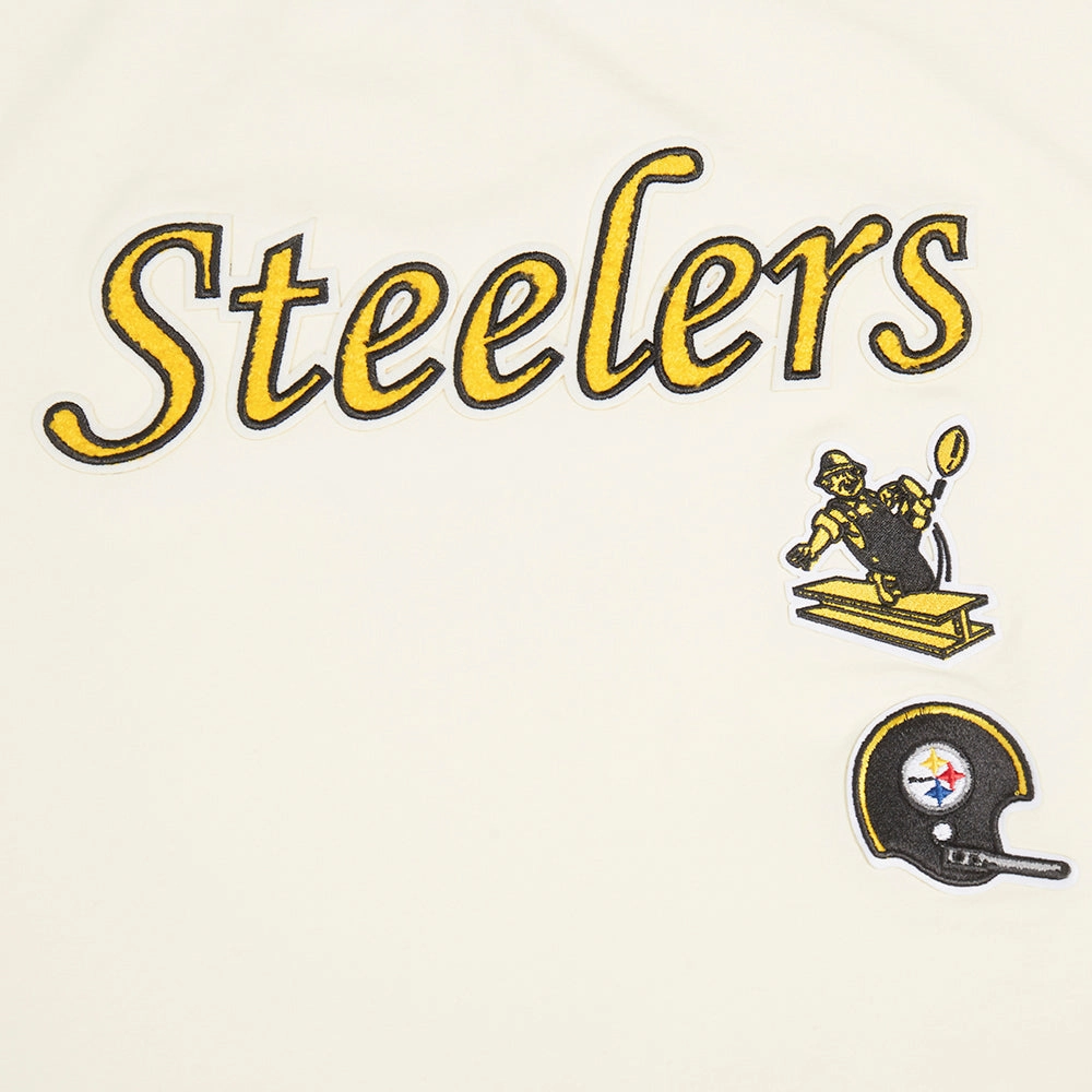 NFL PITTSBURGH STEELERS RETRO CLASSIC WOMEN'S BOXY TEE (EGGSHELL)