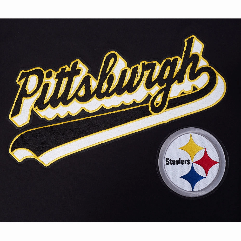 NFL PITTSBURGH STEELERS SCRIPT TAIL MEN'S SJ TEE (BLACK)