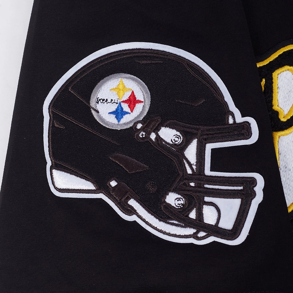 NFL PITTSBURGH STEELERS SCRIPT TAIL MEN'S SJ TEE (BLACK)